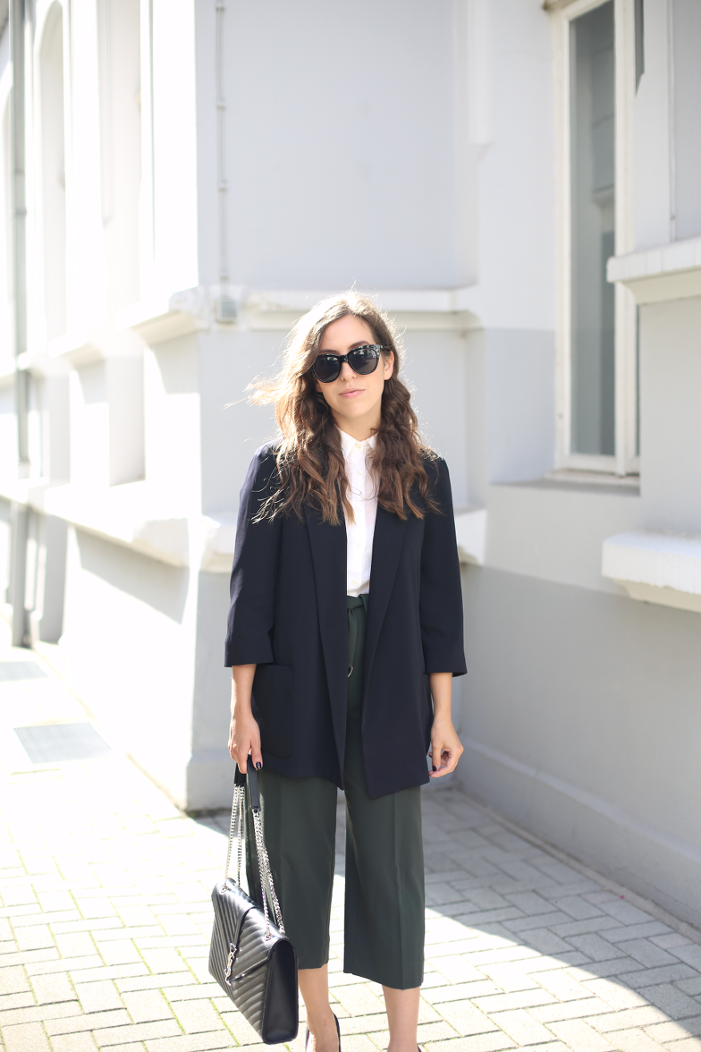 THE DASHING RIDER - A Personal Style & Lifestyle Blog | PERSONAL STYLE |  Khaki Asos D-Ring Culottes Saint Laurent Monogramme Zara Black Blazer